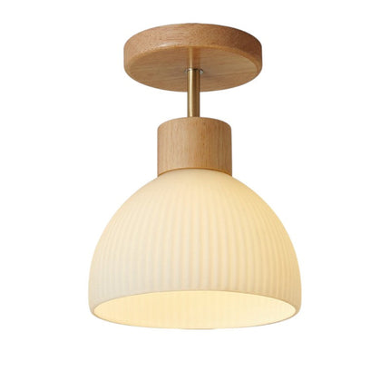 LED Ceiling Lamp with Natural Wood & Glass Design | Soft Ambient Lighting for Modern Interiors