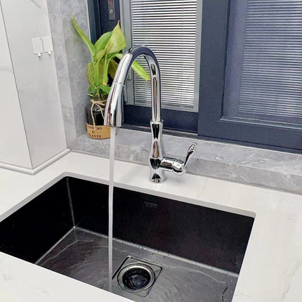 Retractable Kitchen Faucet with Pull-Out Spray Head | Durable Metal Tap for Easy Rinsing and Filling