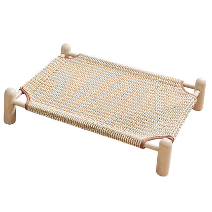 Elevated Dog Bed for Small and Medium Dogs, Cooling Dog Bed with Breathable Woven Cover