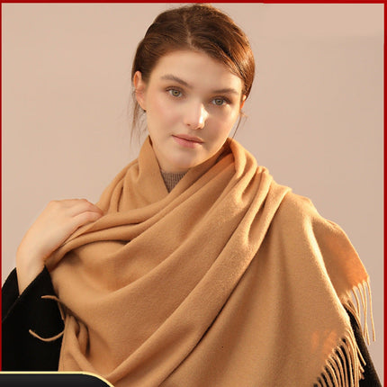 Cashmere Throw Blanket for Couch, Soft Blanket with Fringe