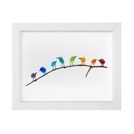 Wall Art for Bedroom, Sea Glass Art with Driftwood Bird Design, Coastal Wall Decor and Beach Decor for Living Room_06