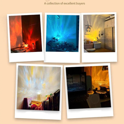 LED Ocean Wave Projector Lamp with 16 Color Settings | Compact Night Light for Soothing Atmosphere
