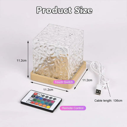 LED Ocean Wave Projector Lamp with 16 Color Settings | Compact Night Light for Soothing Atmosphere