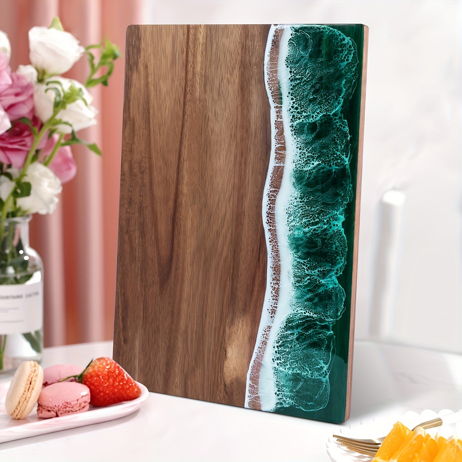 Ocean Wave | Custom Wood Cutting Board with Ocean Resin Inlay | Versatile Kitchen Essential for Chopping and Serving 7