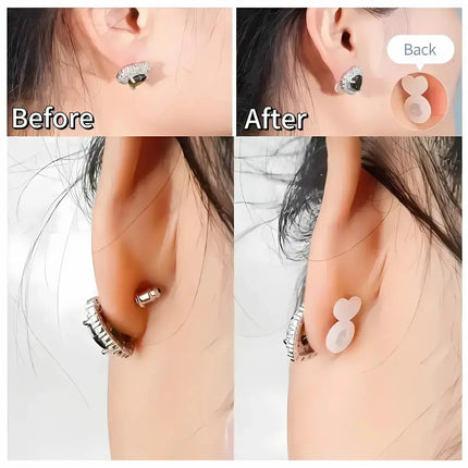 Earring Stabilizers, Silicone Earring Backs for Heavy Earrings, Earring Lifters for Droopy Ears, Earlobe Support