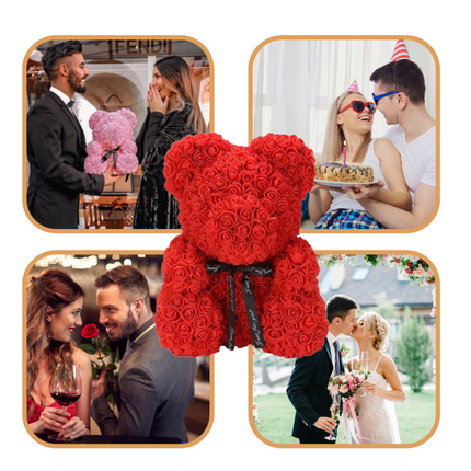 Rose Bear Gift Decoration with Charming Flower Design | Lasting Keepsake for Mother’s Day and Special Occasions