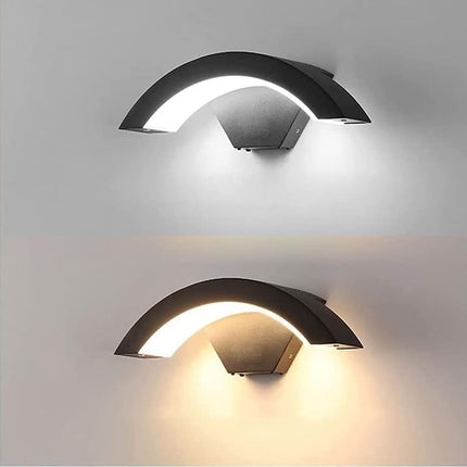 Modern Outdoor Wall Light with IP65 Waterproof Rating | Stylish Curved Fixture for Patios and Gardens