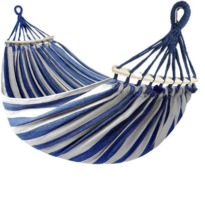 Outdoor Comfort | Camping Hammock with Anti-Roll Design & Wooden Spreaders | Durable Canvas for Ultimate Relaxation 5