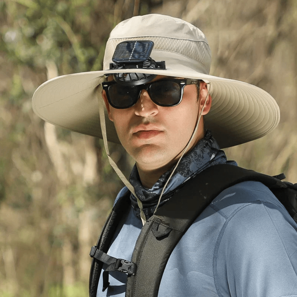 Outdoor Essentials | USB Fan Solar Hat with Wide Brim & UV Protection | Lightweight Design for Comfort 2