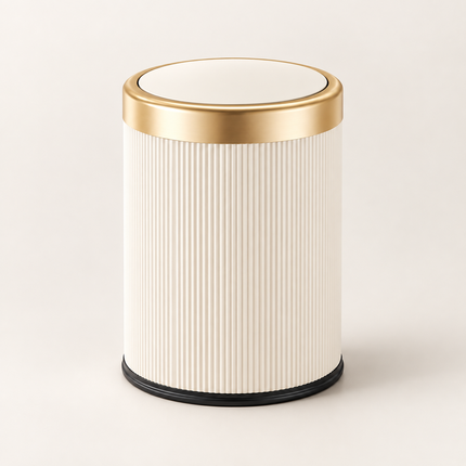 Small Trash Can with Lid, Bathroom Trash Can with Press Top, Oval Garbage Can for Bedroom and Office_01