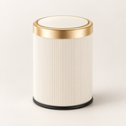 Small Trash Can with Lid, Bathroom Trash Can with Press Top, Oval Garbage Can for Bedroom and Office_01