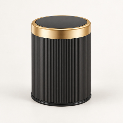 Small Trash Can with Lid, Bathroom Trash Can with Press Top, Oval Garbage Can for Bedroom and Office_03