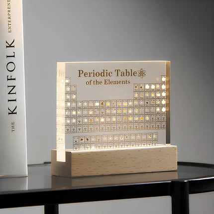 Illuminated Periodic Table Display with Real Elements and LED Lighting | Unique Science Gift for Learning and Decor