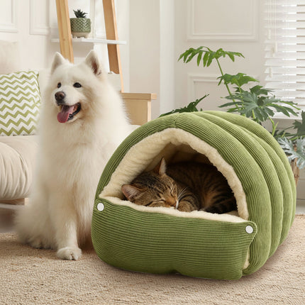 Cozy Plush Pet Bed Cat Cave with Warm Lining | Indoor Sleeping House for Cats and Small Dogs