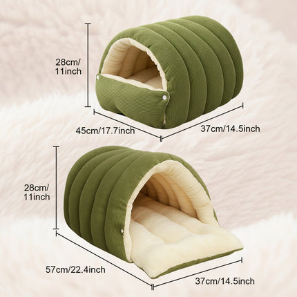 Cozy Plush Pet Bed Cat Cave with Warm Lining | Indoor Sleeping House for Cats and Small Dogs
