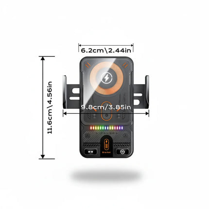Wireless Charging Car Phone Holder with Auto-Sensing Clamp | 360° Rotation for Safe Hands-Free Driving