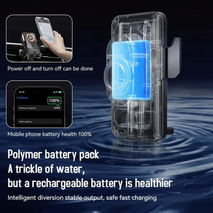 Wireless Charging Car Phone Holder with Auto-Sensing Clamp | 360° Rotation for Safe Hands-Free Driving
