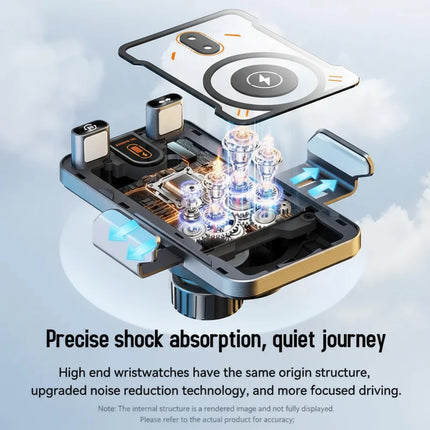 Wireless Charging Car Phone Holder with Auto-Sensing Clamp | 360° Rotation for Safe Hands-Free Driving