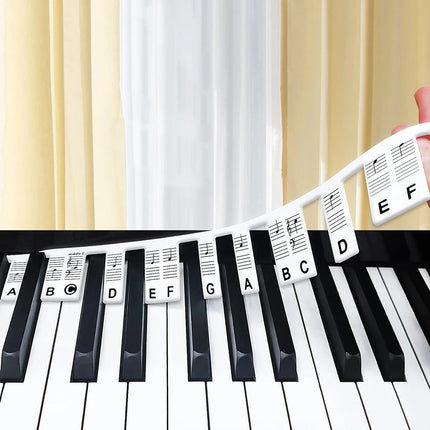 Piano Keyboard Stickers with Removable Silicone Labels | Easy Note Recognition for Faster Learning
