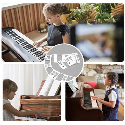 Piano Keyboard Stickers with Removable Silicone Labels | Easy Note Recognition for Faster Learning