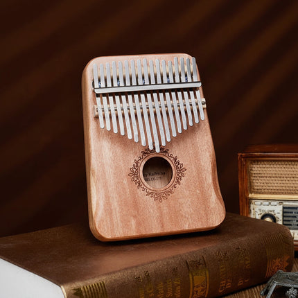 Kalimba Thumb Piano with 17 Metal Keys & Engraved Notes | Mahogany Wood Instrument for Easy Learning and Melodic Sound