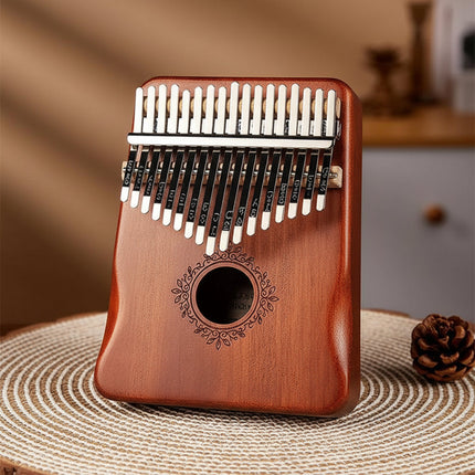 Kalimba Thumb Piano with 17 Metal Keys & Engraved Notes | Mahogany Wood Instrument for Easy Learning and Melodic Sound