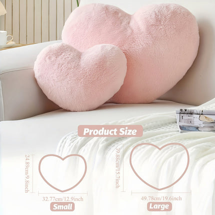 Heart Shaped Plush Throw Pillow for Cozy Home Decor | Soft and Machine Washable Cushion for Beds and Sofas