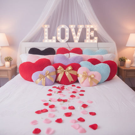 Heart Shaped Plush Throw Pillow for Cozy Home Decor | Soft and Machine Washable Cushion for Beds and Sofas