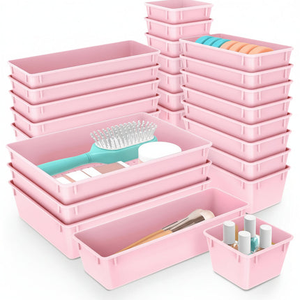 Plastic Drawer Organizer Set with 25 Trays for Flexible Storage | Clutter-Free Solution for Kitchen, Bathroom, and Office