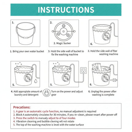 Portable Mini Washing Machine with Ultrasonic Cleaning | USB Powered for Travel and Small Loads