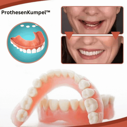 Silicone Dentures, Fake Teeth Cosmetic Denture Set for Adults