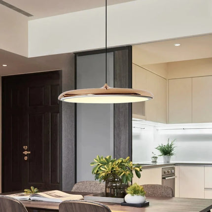 Pendant Light Nordic Disc with Adjustable Height | Minimalist LED Pendant Lighting for Cozy Kitchen Ambiance 5