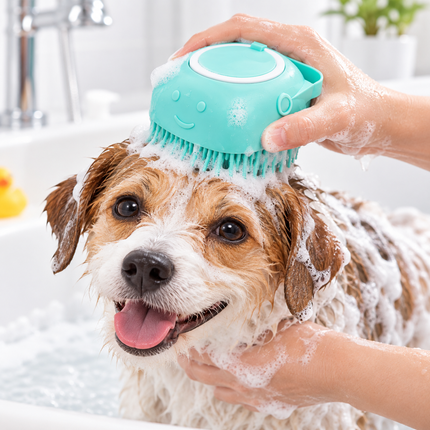 Dog Grooming Brush with Shampoo Dispenser, Dog Grooming Tool for Bath with Soft Bristles, Cat Grooming Tool_02
