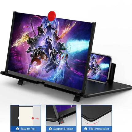 Phone Screen Magnifier 12 Inch Foldable with 3-5x Enlarged View | Battery-Free Display Enhancer for Movies and Gaming 1