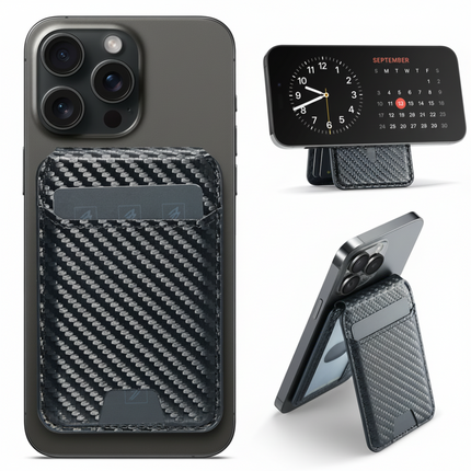 Magnetic Phone Wallet with Smart Tracking & Adjustable Stand | RFID-Blocked Card Holder for Everyday Organization