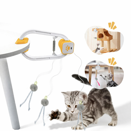 Interactive Cat Toy with USB Rechargeable Teaser String | Engaging Play for Indoor Feline Fun