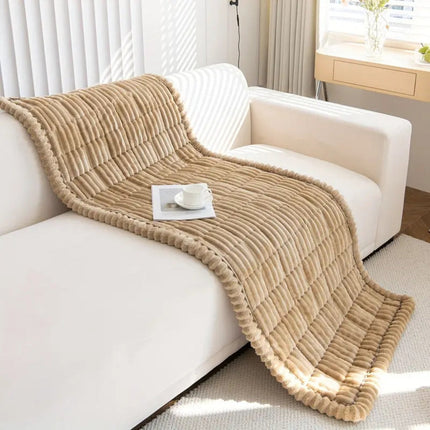 Plush Couch Cover with Hand-Pleated Edges for Superior Sofa Protection | Cozy Flannel Fabric for Pet-Friendly Comfort
