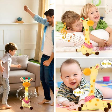 Interactive Singing Giraffe Plush Toy with 60 Nursery Rhymes | Soft Baby-Safe Companion for Early Childhood Development