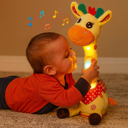 Interactive Singing Giraffe Plush Toy with 60 Nursery Rhymes | Soft Baby-Safe Companion for Early Childhood Development