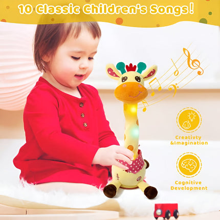 Interactive Singing Giraffe Plush Toy with 60 Nursery Rhymes | Soft Baby-Safe Companion for Early Childhood Development