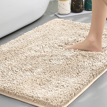 Plush Chenille Bath Mat | Non-Slip Absorbent Bathroom Rug for Comfort 0