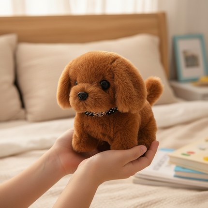 Interactive Plush Puppy Toy that Walks & Barks | Engaging Battery-Powered Play for Kids