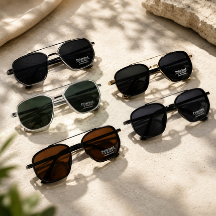 Polarized Sunglasses Retro Square with UV400 Protection | Stylish Glare Reduction for Everyday Wear and Outdoor Activities
