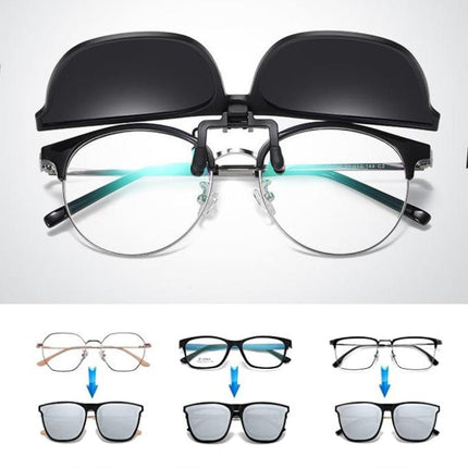 Polarized Clip-On Sunglasses with UV Protection | Foldable Design for Glare-Free Vision on Bright Days