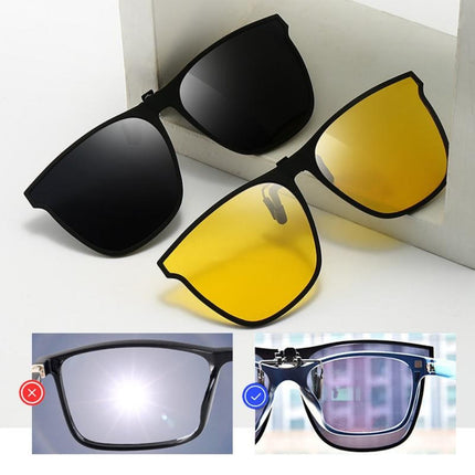 Polarized Clip-On Sunglasses with UV Protection | Foldable Design for Glare-Free Vision on Bright Days