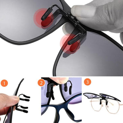 Polarized Clip-On Sunglasses with UV Protection | Foldable Design for Glare-Free Vision on Bright Days