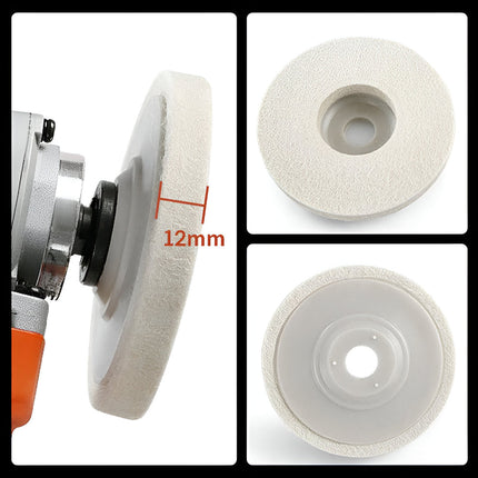 Wool Polishing Wheel Disc Set for Angle Grinder | Durable Buffing Pads for Metal, Wood, and Plastic Finishing