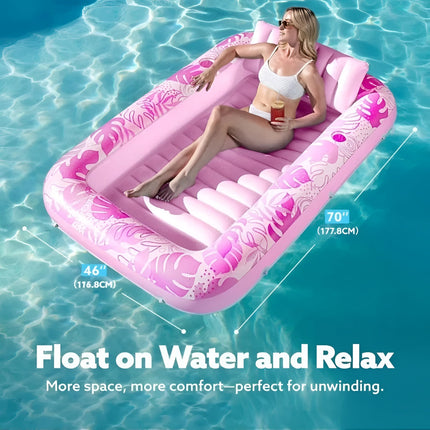 Inflatable Pool Float Lounge Mattress for Outdoor Relaxation | Spacious & Portable for Beach and Camping