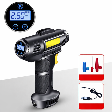 Portable Air Compressor Tire Inflator with Auto Stop Function | Cordless Design for Quick Tire Care and Inflation
