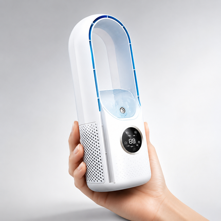 Portable Air Conditioner with Bladeless Design for Quiet Cooling | Efficient Airflow for Bedrooms and Offices